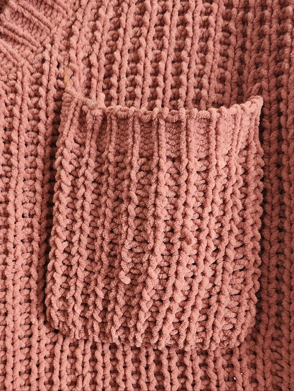 POL JST349 Rust Red Brick Chenille V-Neck Sweater S - Picture 8 of 10
